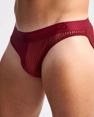 Maroon casanova brief mesh briefs with ribbed texture and elastic waistband designed for comfortable daily wear