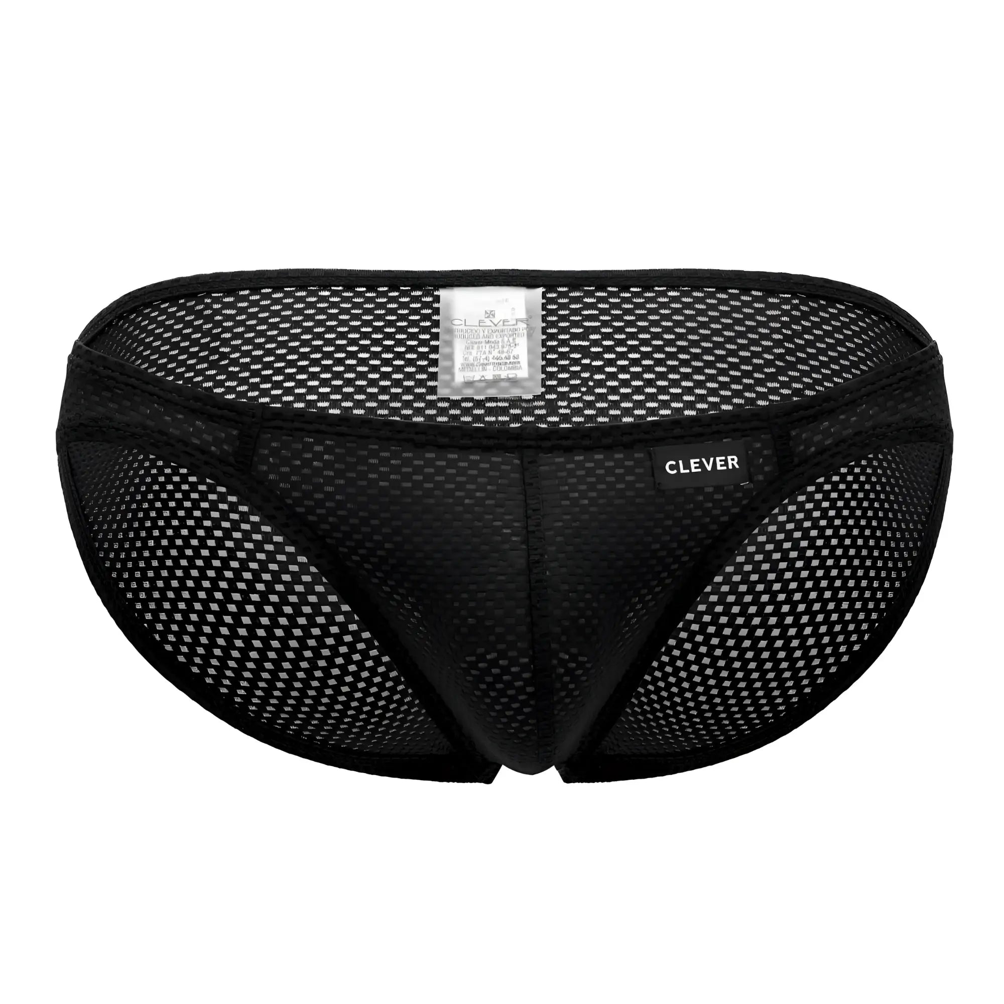 Black mesh briefs clever 0535-1 kroma bikini with sleek form-fitting design and clever brand label on waistband