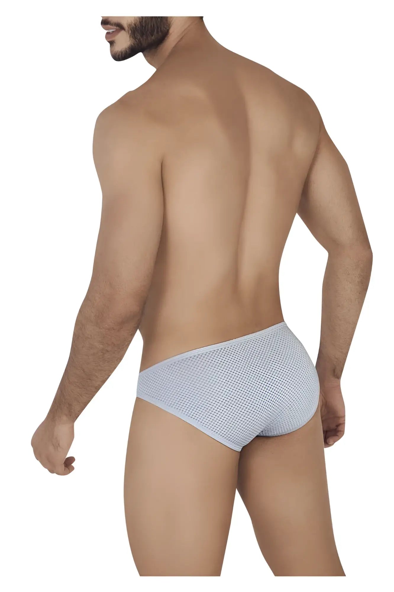 Light gray clever 0535-1 kroma bikini briefs with subtle textured mesh pattern in breathable fabric
