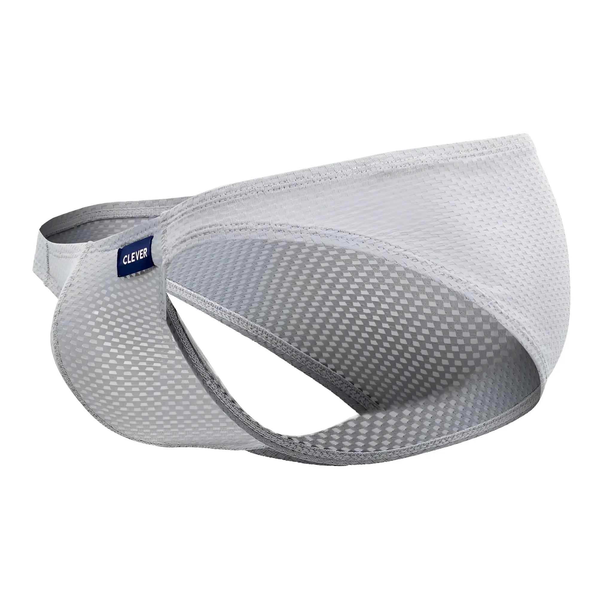 Gray mesh visor with subtle checkered pattern and branded tag from clever 0535-1 kroma bikini color gray