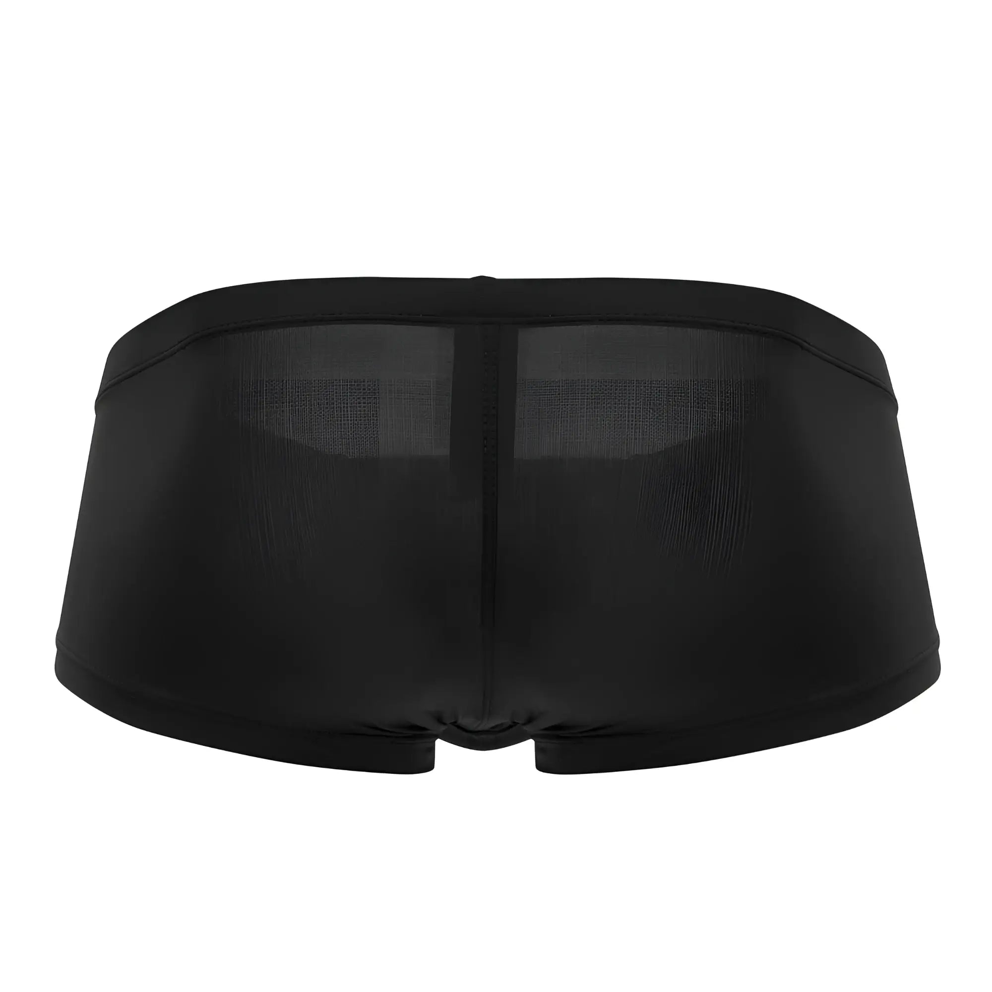 Black sheer mesh briefs clever 0872 latin trunks with smooth form-fitting design showing the back side
