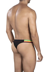Black clever 0939 orion thongs with vibrant red yellow and green striped waistband for comfortable everyday wear