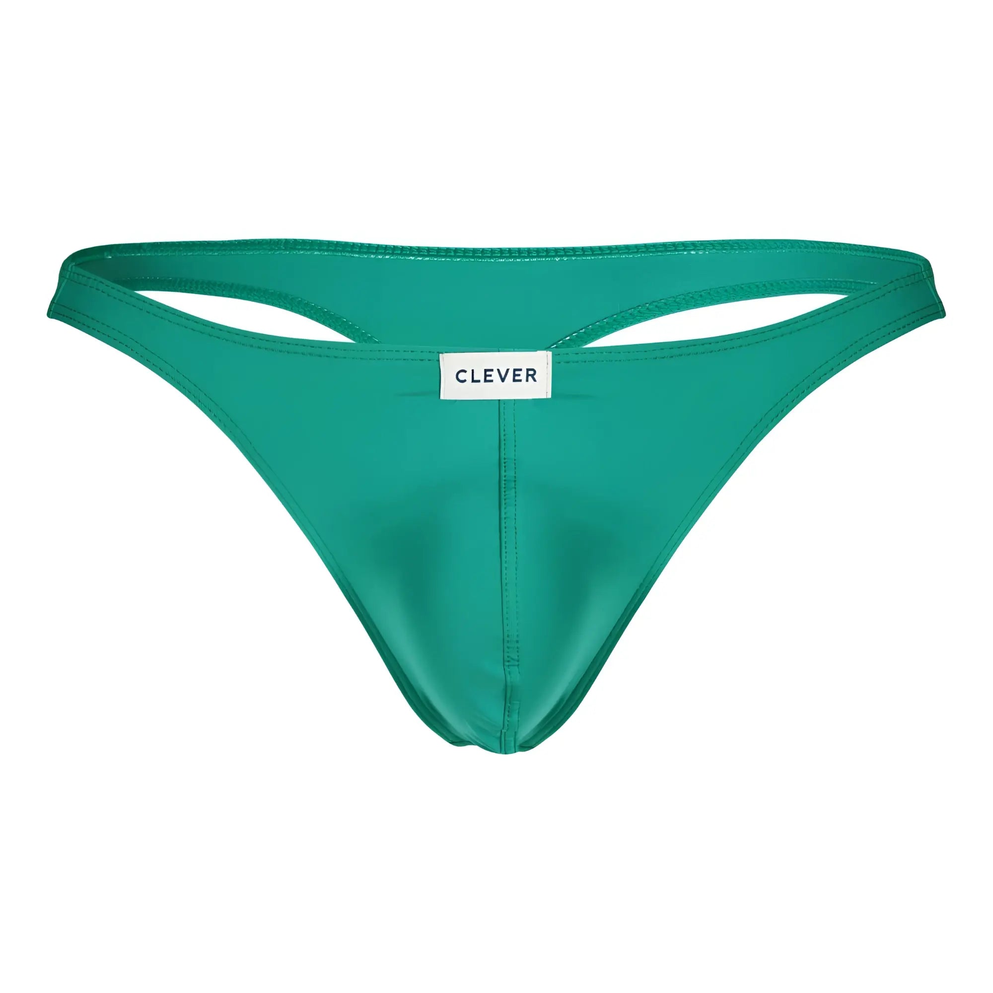Clever 100007 3pk Australian Latin thongs in teal smooth stretchy fabric with sleek minimalist design