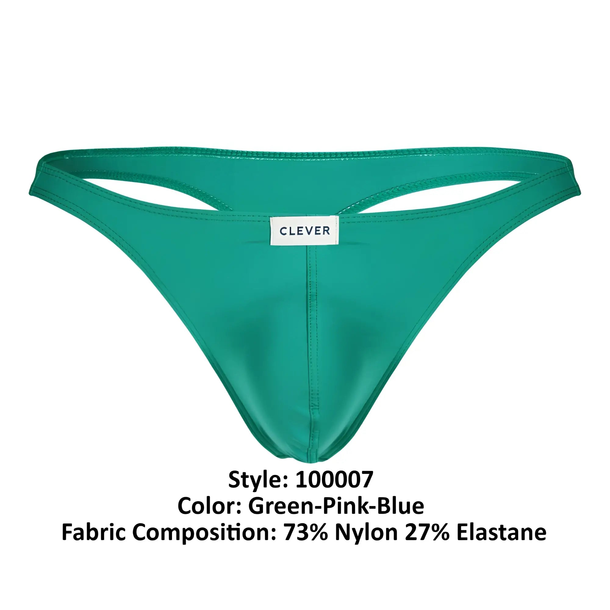Emerald green clever 100007 3pk australian latin thong with sleek form-fitting design and subtle seam detailing visible from back