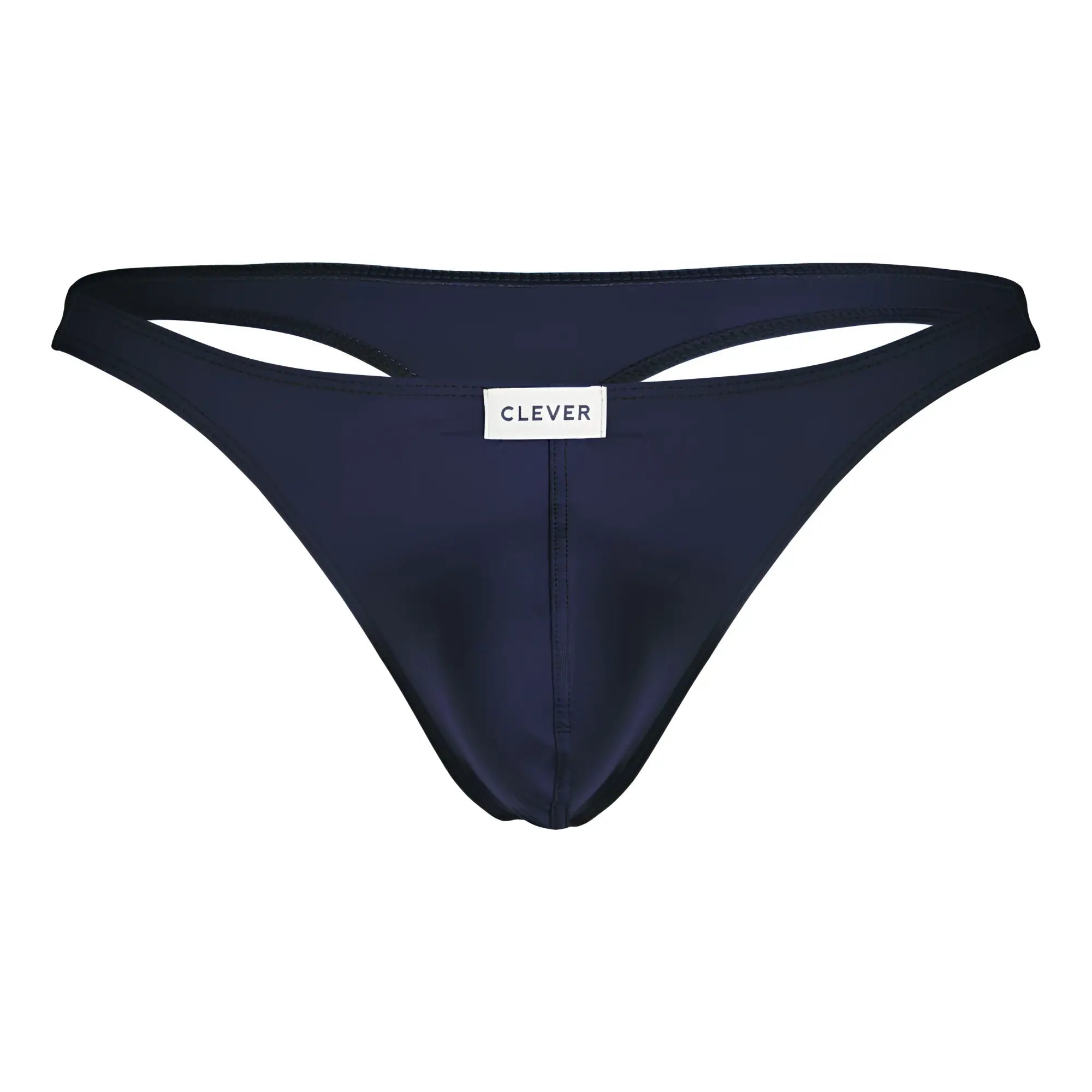 Navy blue clever 100007 thong with satin fabric and cutout waistband detail from australian latin 3pk set
