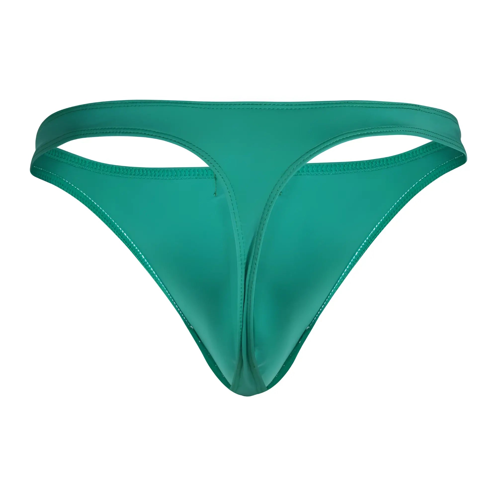 A sleek emerald green thong from clever 100007 3pk australian latin thongs made of smooth glossy fabric with precise stitching