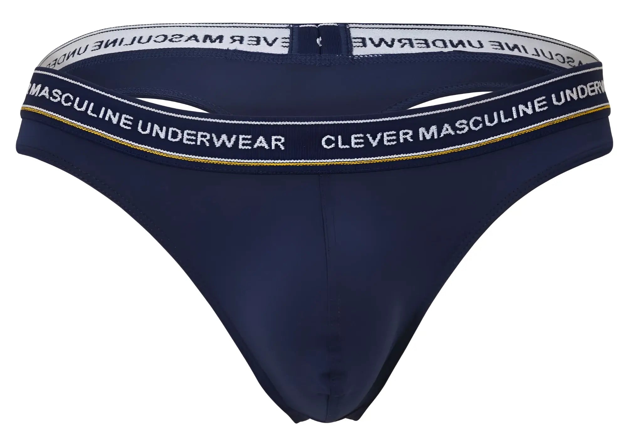 Navy blue clever 100010 men’s briefs with white and gold branded waistband designed for comfort and style