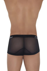 Black sheer mesh Clever 1226 Demon Trunks briefs with solid black waistband and white cursive branding visible