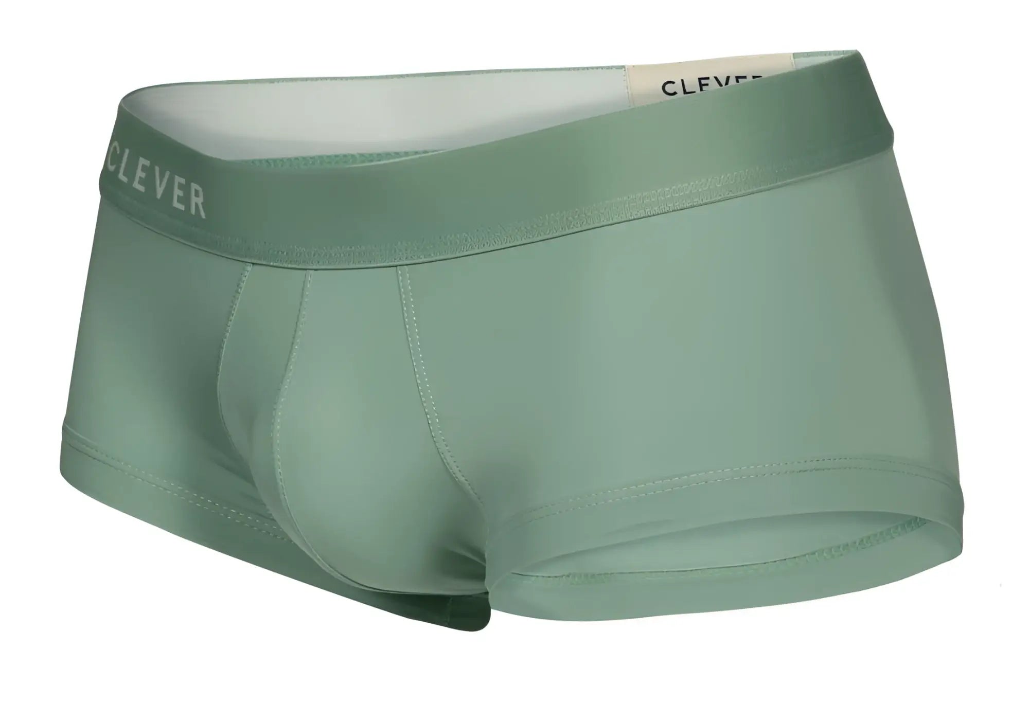 A sleek sage green men’s brief from clever 1306 tribe trunks collection designed for comfort and style