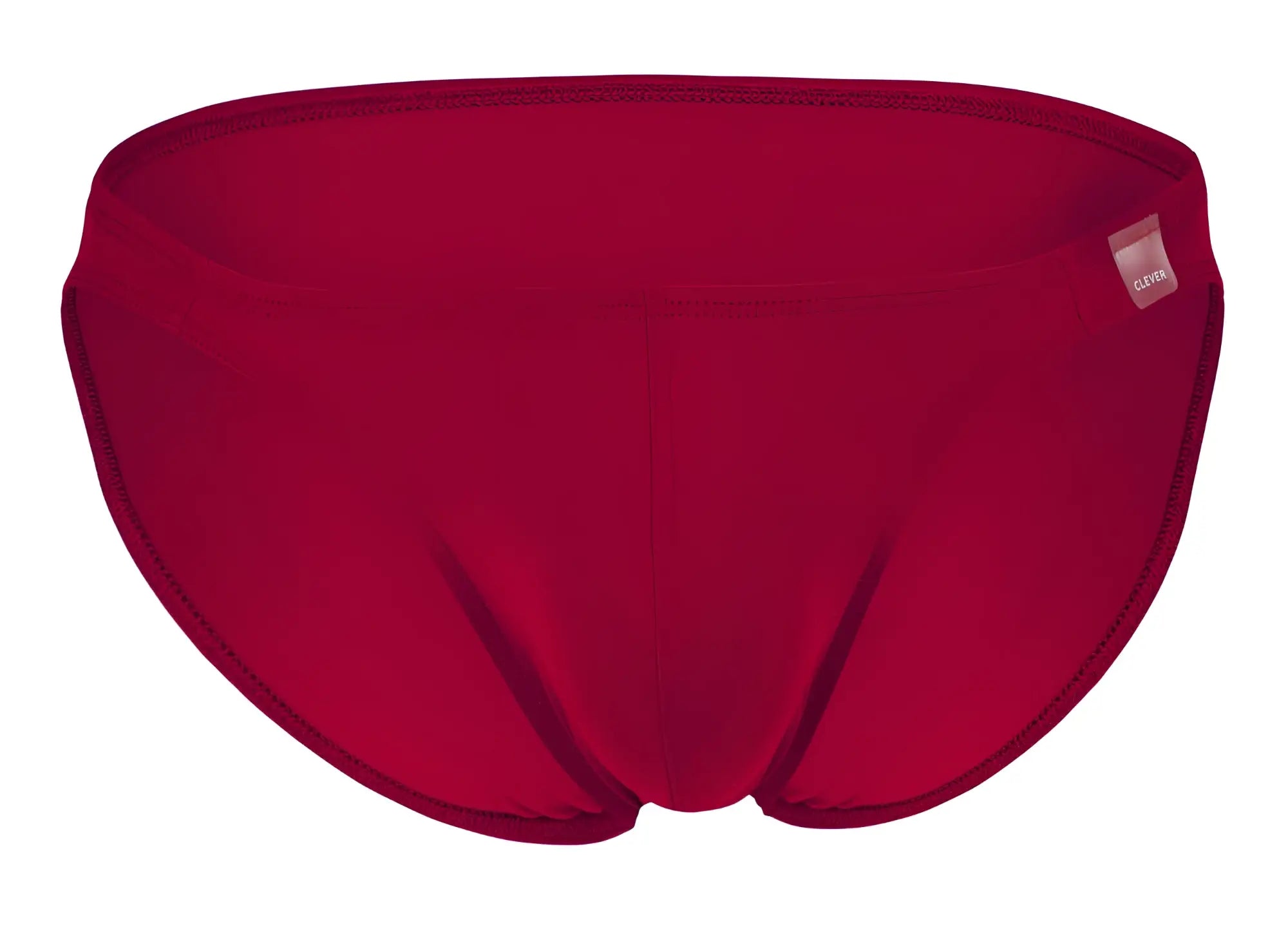 Clever 1608 Beatnik bikini solid red swim trunks with smooth fabric finish and neatly stitched edges