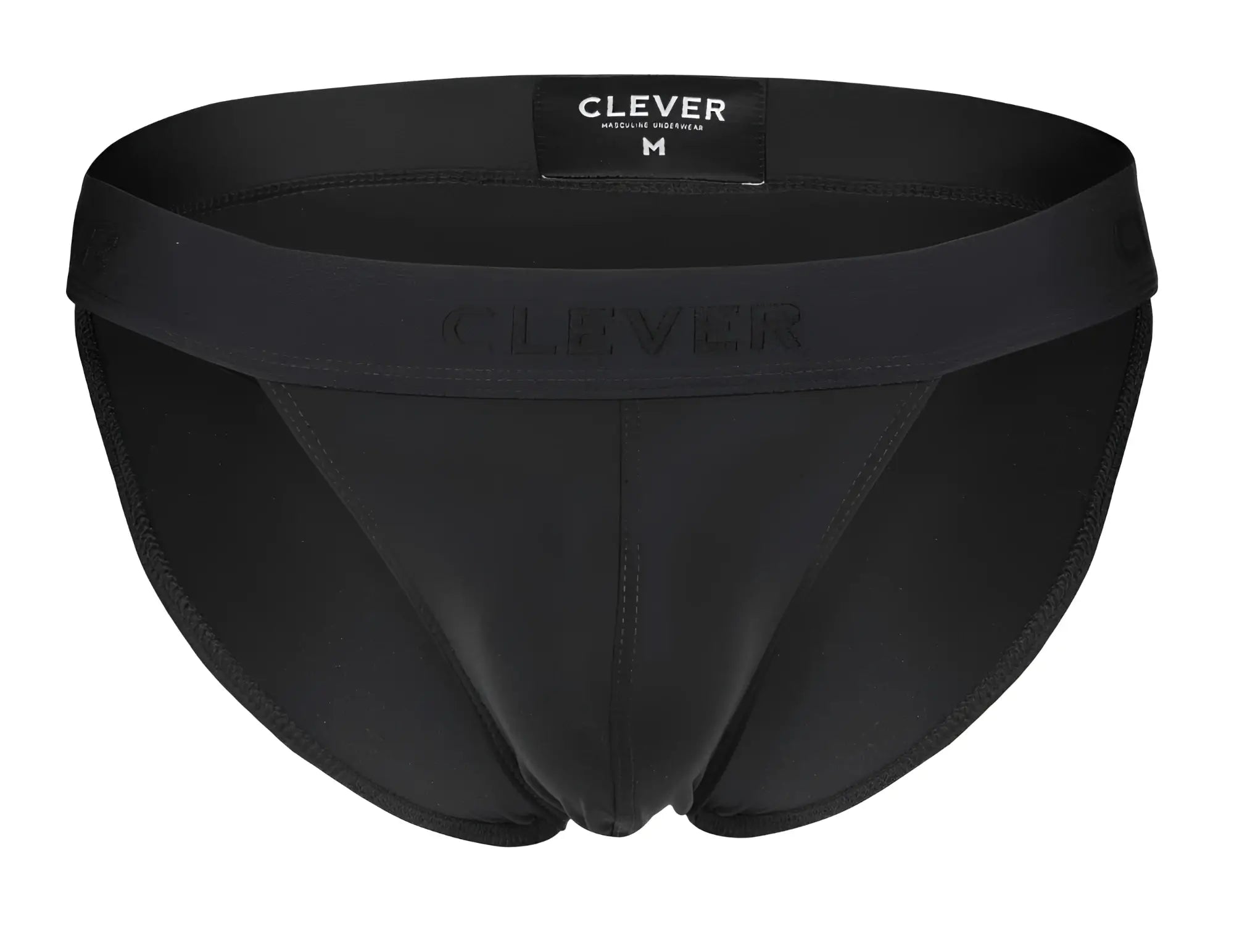 Clever 1627 deseo bikini black briefs with sleek form-fitting design and subtle waistband branding for men