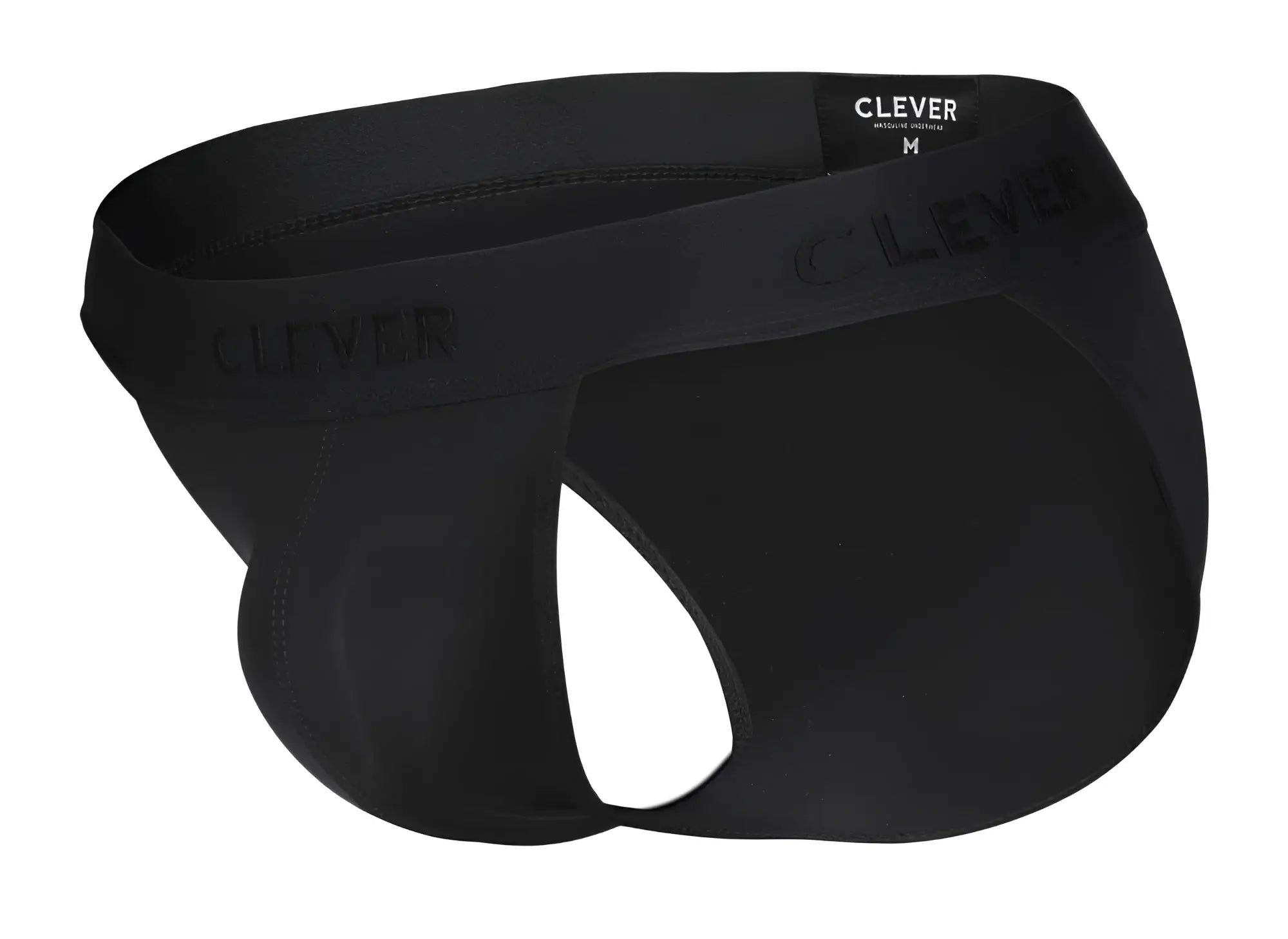 Black clever 1627 deseo bikini briefs made of smooth stretchy fabric with subtle brand logo on the waistband