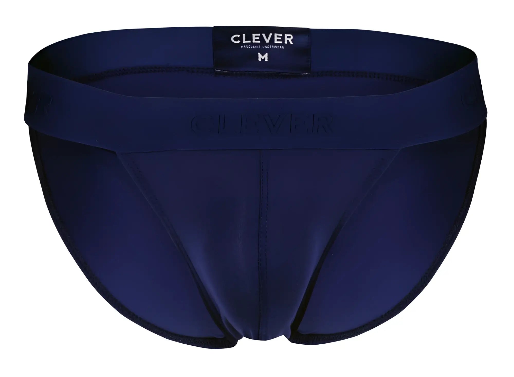 Navy blue clever 1627 deseo bikini briefs with smooth fabric and elastic waistband featuring brand label