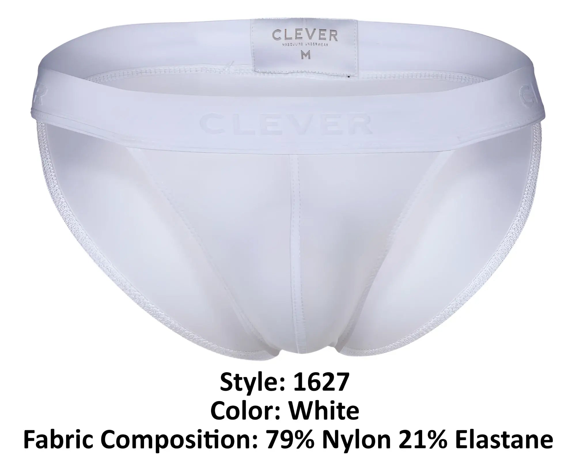 White men’s briefs clever 1627 deseo bikini in white made from nylon and elastane blend for comfortable fit
