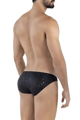 Black briefs clever 1633 illusion bikini with subtle silver star pattern for stylish comfortable wear