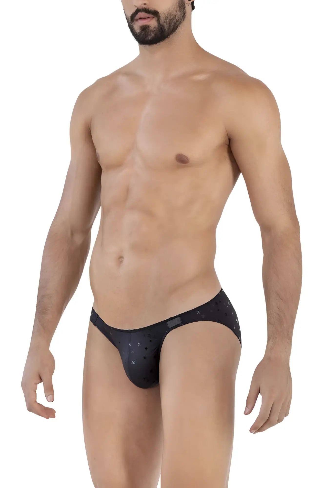 Clever 1633 illusion bikini black briefs with subtle star pattern designed for comfortable daily wear