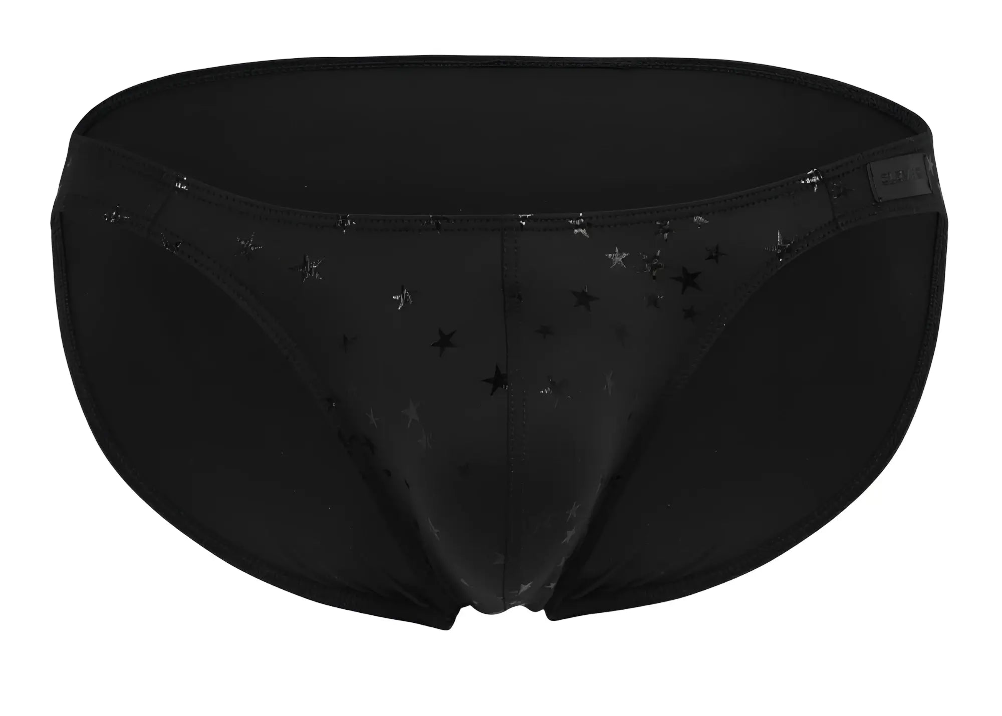 Black star-patterned swim trunks clever 1633 illusion bikini color black with sleek form-fitting design