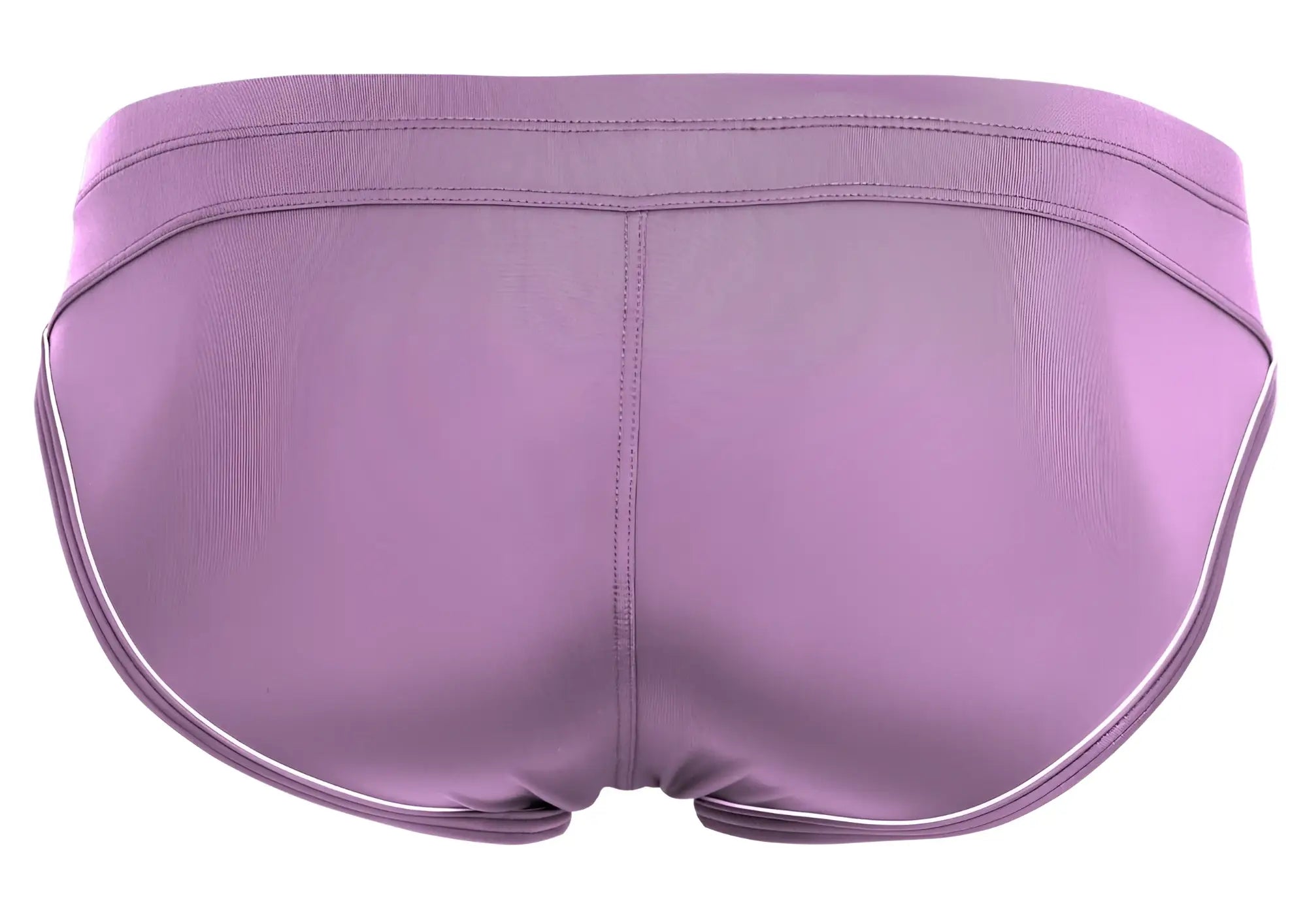Clever 1656 mirage bikini color grape purple athletic briefs with white trim on waistband and leg openings