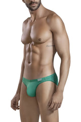 Clever 1656 mirage bikini green form-fitting briefs with subtle logo on waistband in breathable fabric