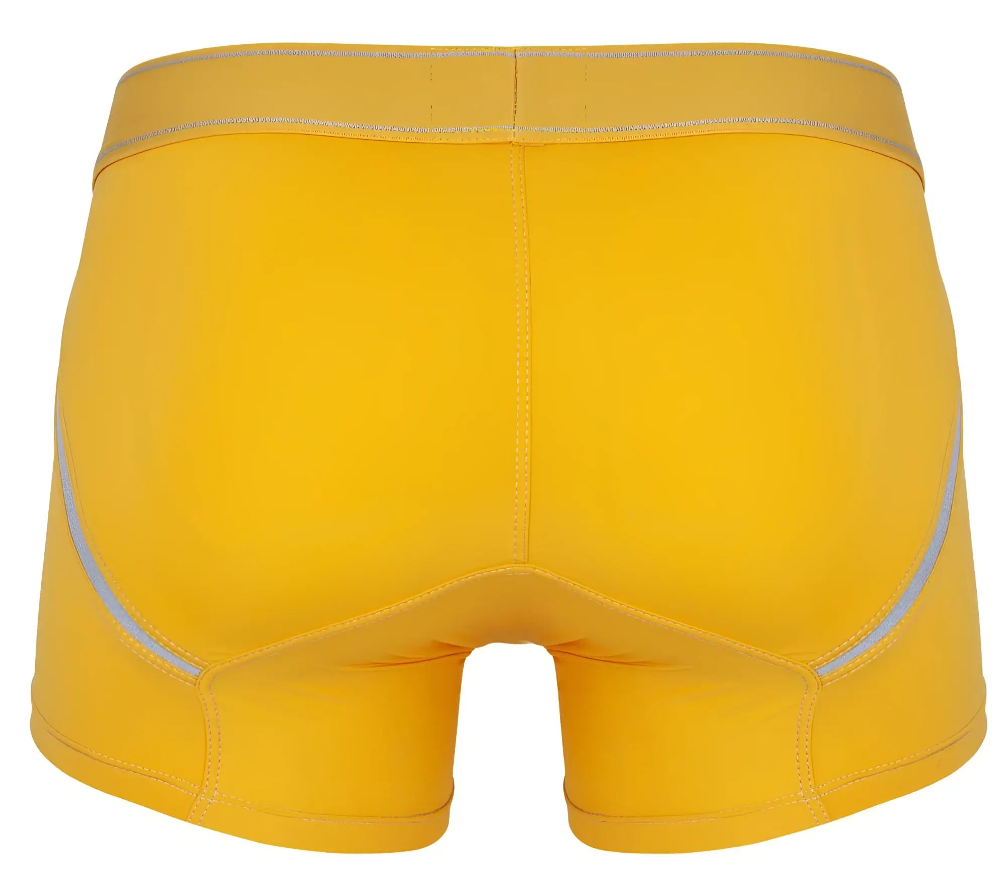 Clever 1658 imagination boxer briefs in bright yellow with silver reflective stripes on waistband and sides for athletic use