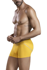 Bright yellow clever 1658 imagination boxer briefs with subtle silver trim along the side seams for athletic wear