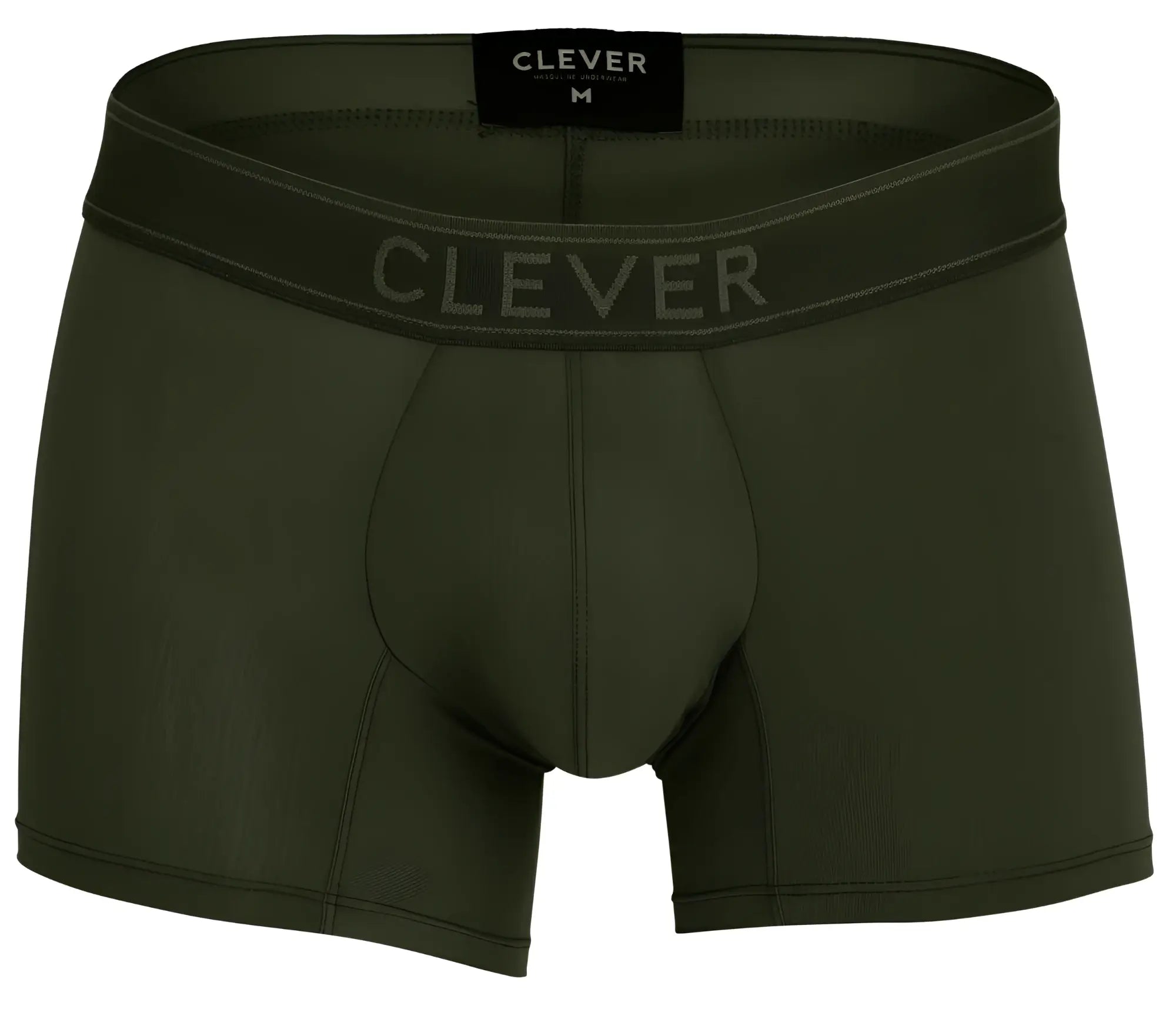 Olive green clever 1668 britanica trunks men’s boxer briefs with clever branded waistband and comfortable fit