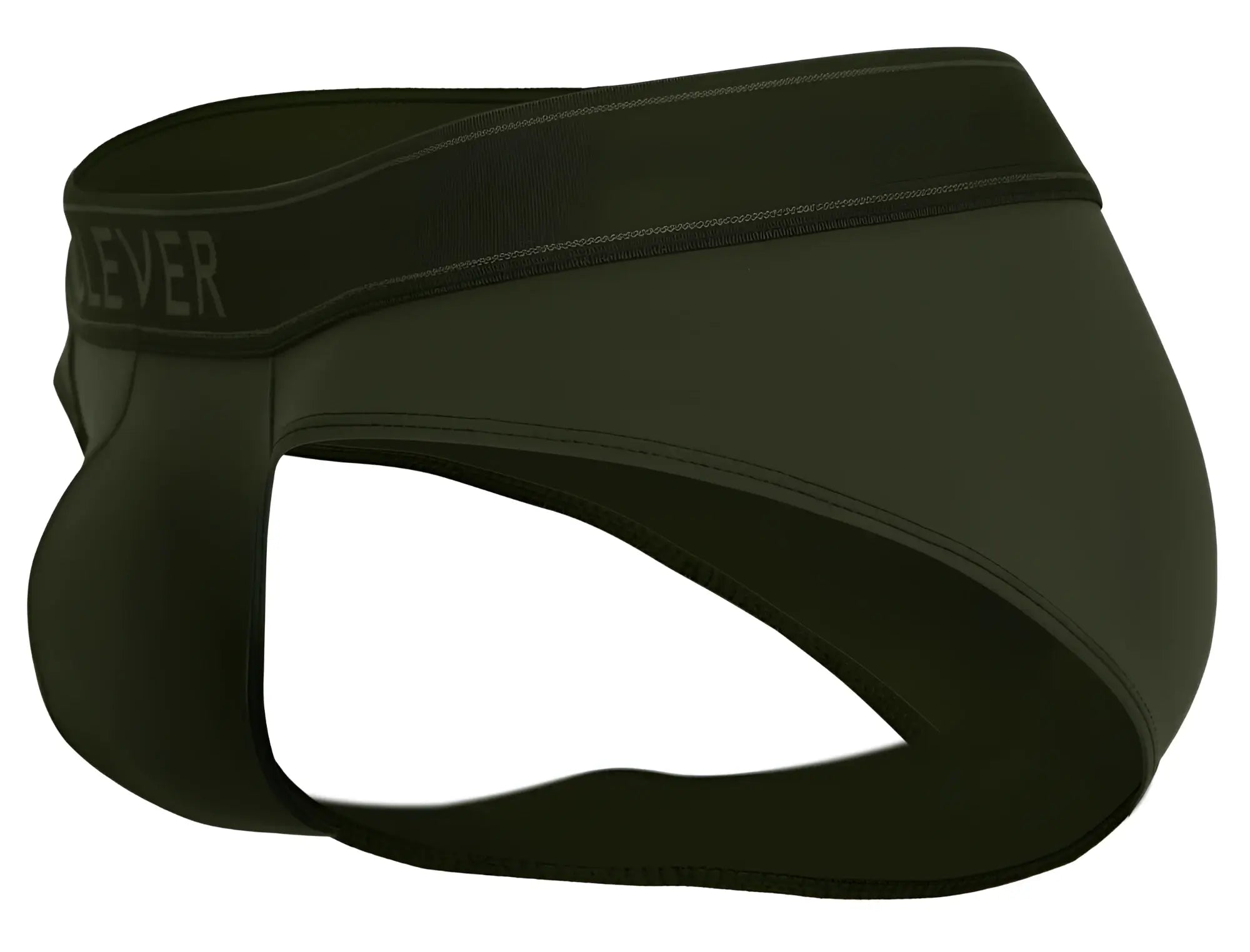 Green clever 1670 britanica briefs for men with smooth form-fitting design and lever embroidered waistband
