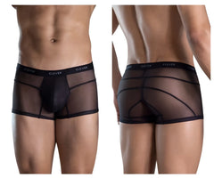 Black sheer mesh briefs with solid inner panel and elastic waistband branded clever in clever 1673 legend trunks
