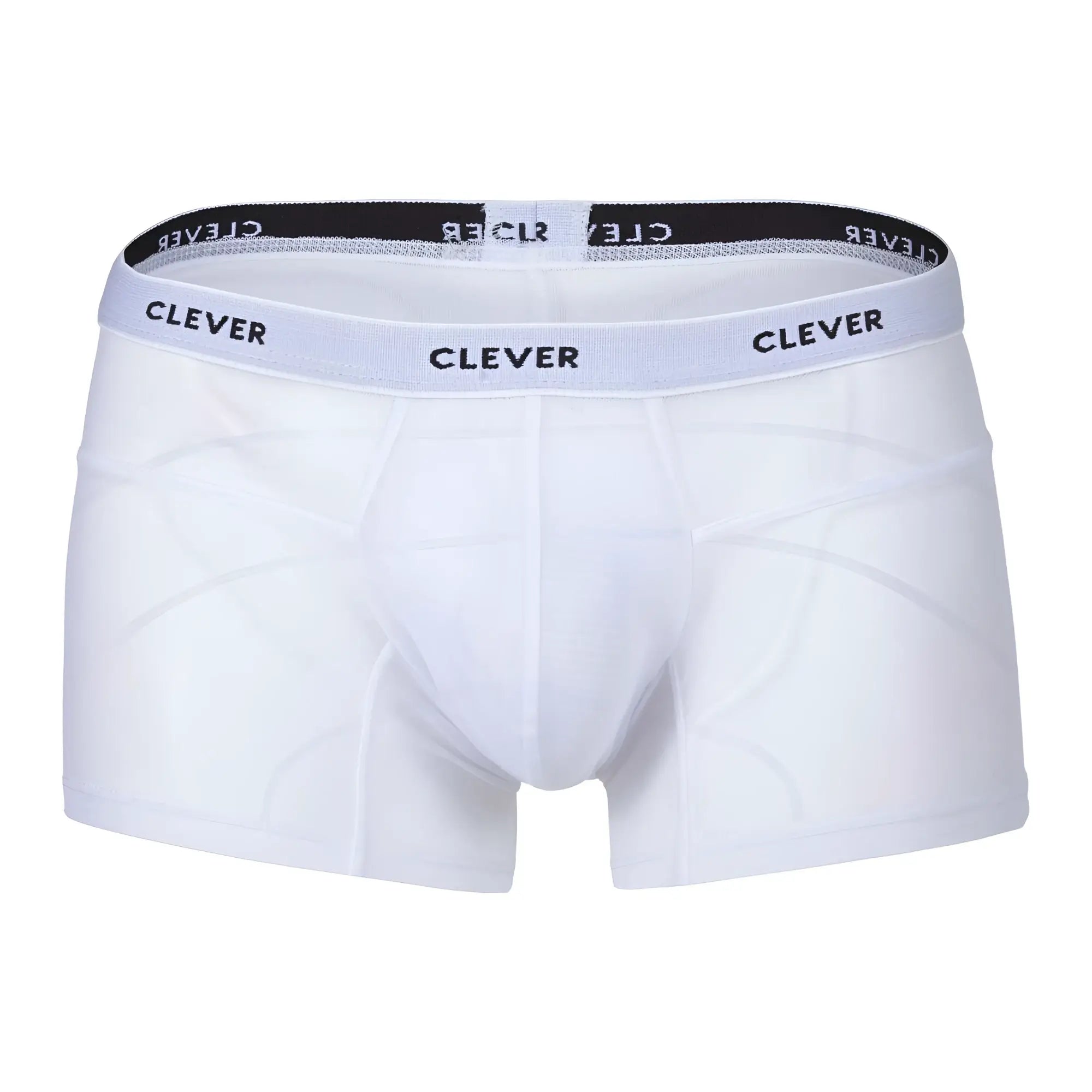 White men’s boxer briefs with black and white Clever waistband in white color from Clever 1673 Legend Trunks