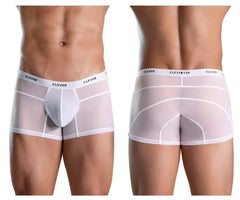 Transparent white clever 1673 legend trunks boxer briefs with supportive pouch and reinforced seams
