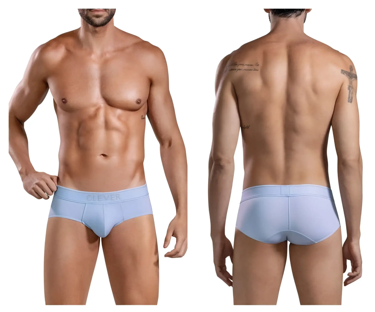 Light blue cotton Clever 1683 Imagination briefs with a subtle Clever logo on the waistband