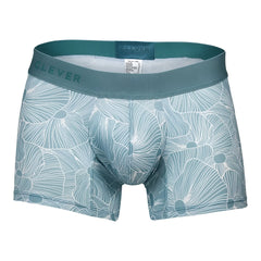 Clever 1729 rose trunks color green teal and white floral patterned boxer briefs made of soft breathable fabric