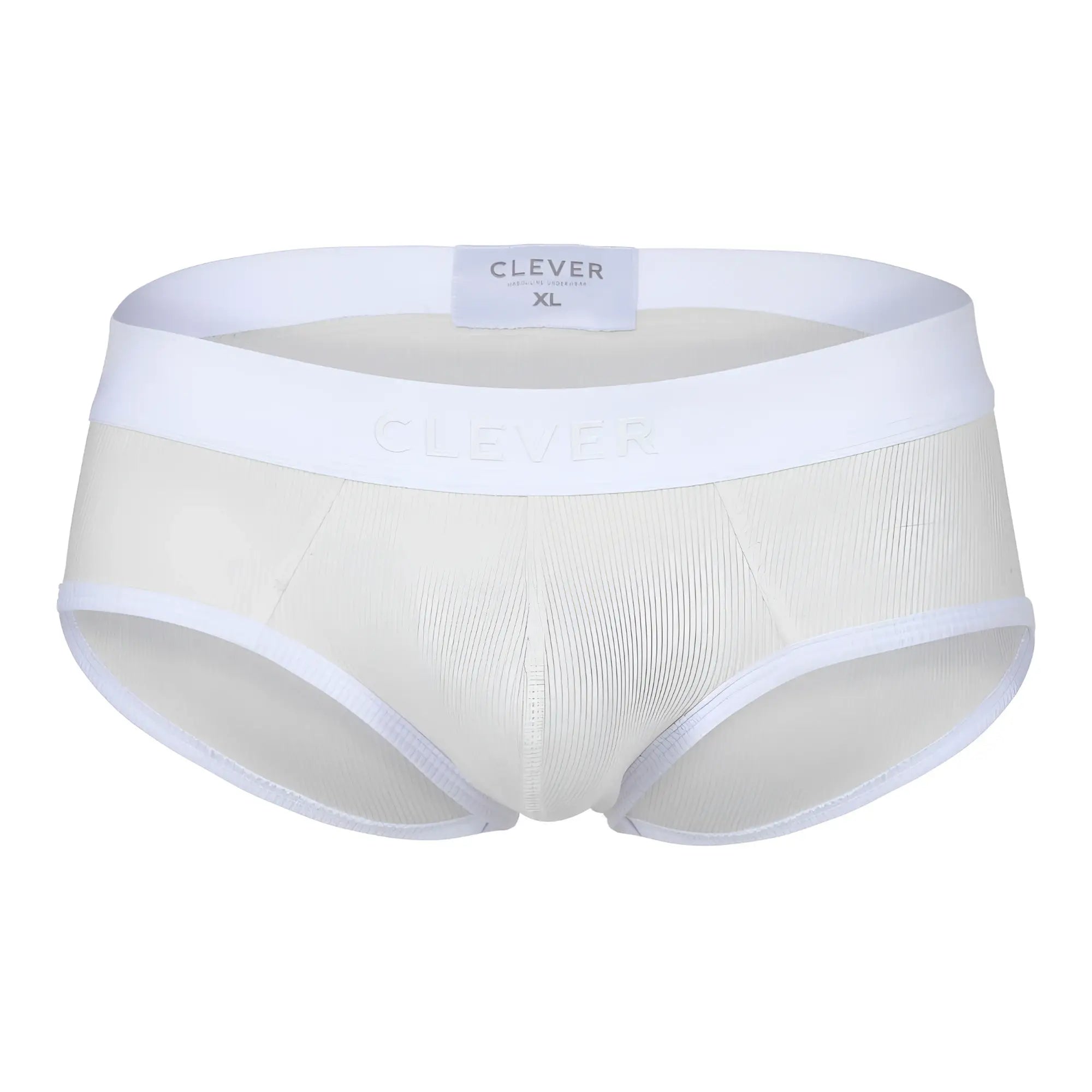 White clever brand men’s beige briefs with soft seamless design and elastic waistband for comfortable wear