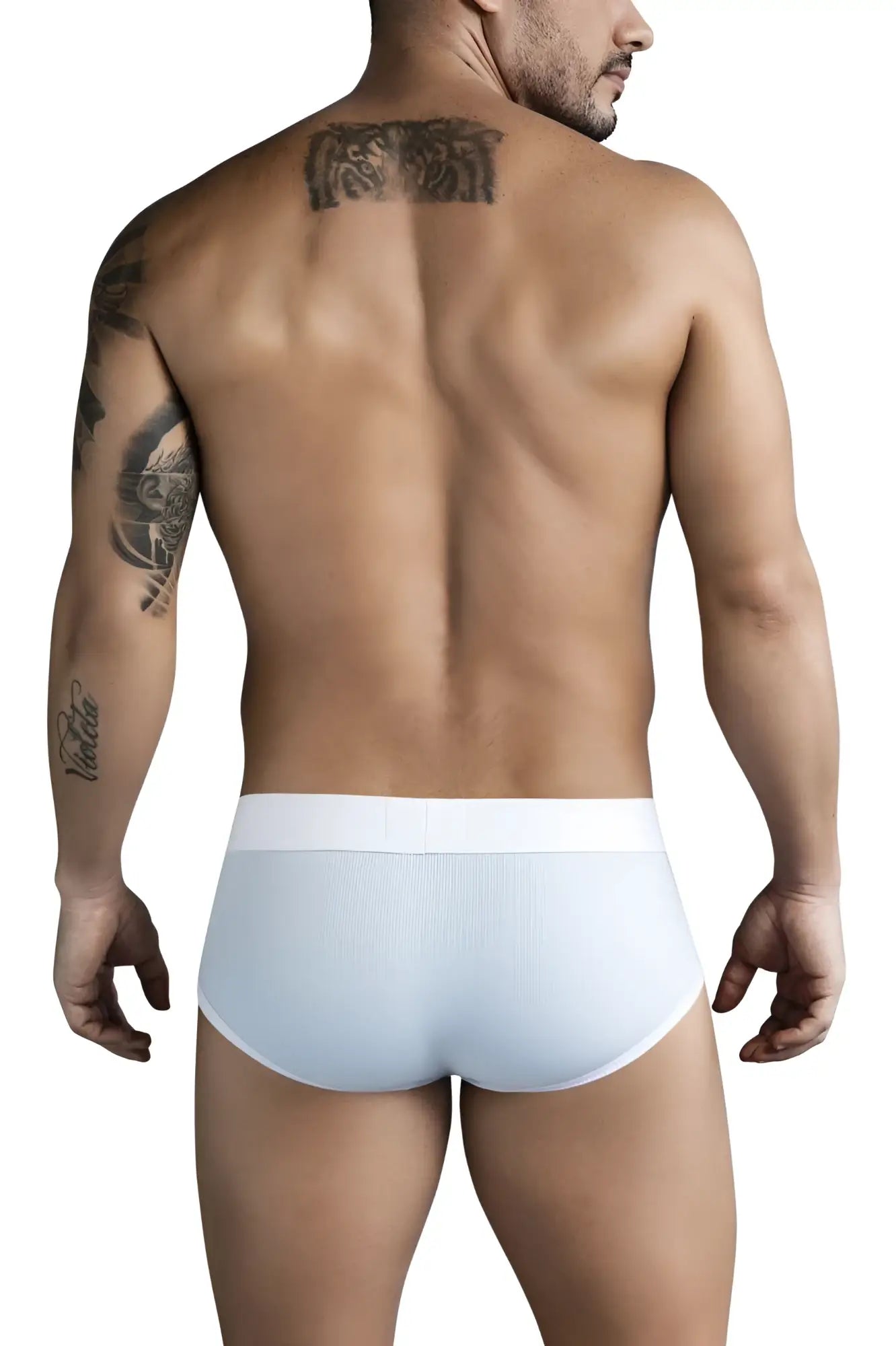 White ribbed briefs with a solid white waistband in clever 1733 colors briefs color blue design