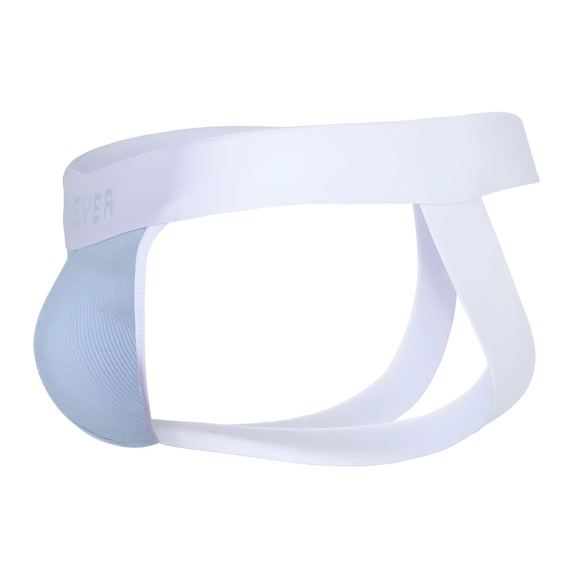 White and light blue clever 1734 colors jockstrap with supportive contoured design for athletic use