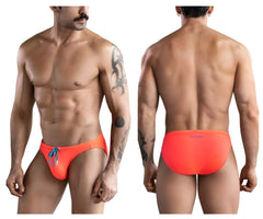 Vibrant orange clever 1735 vivo swim briefs with blue drawstring designed for swimming and beach use