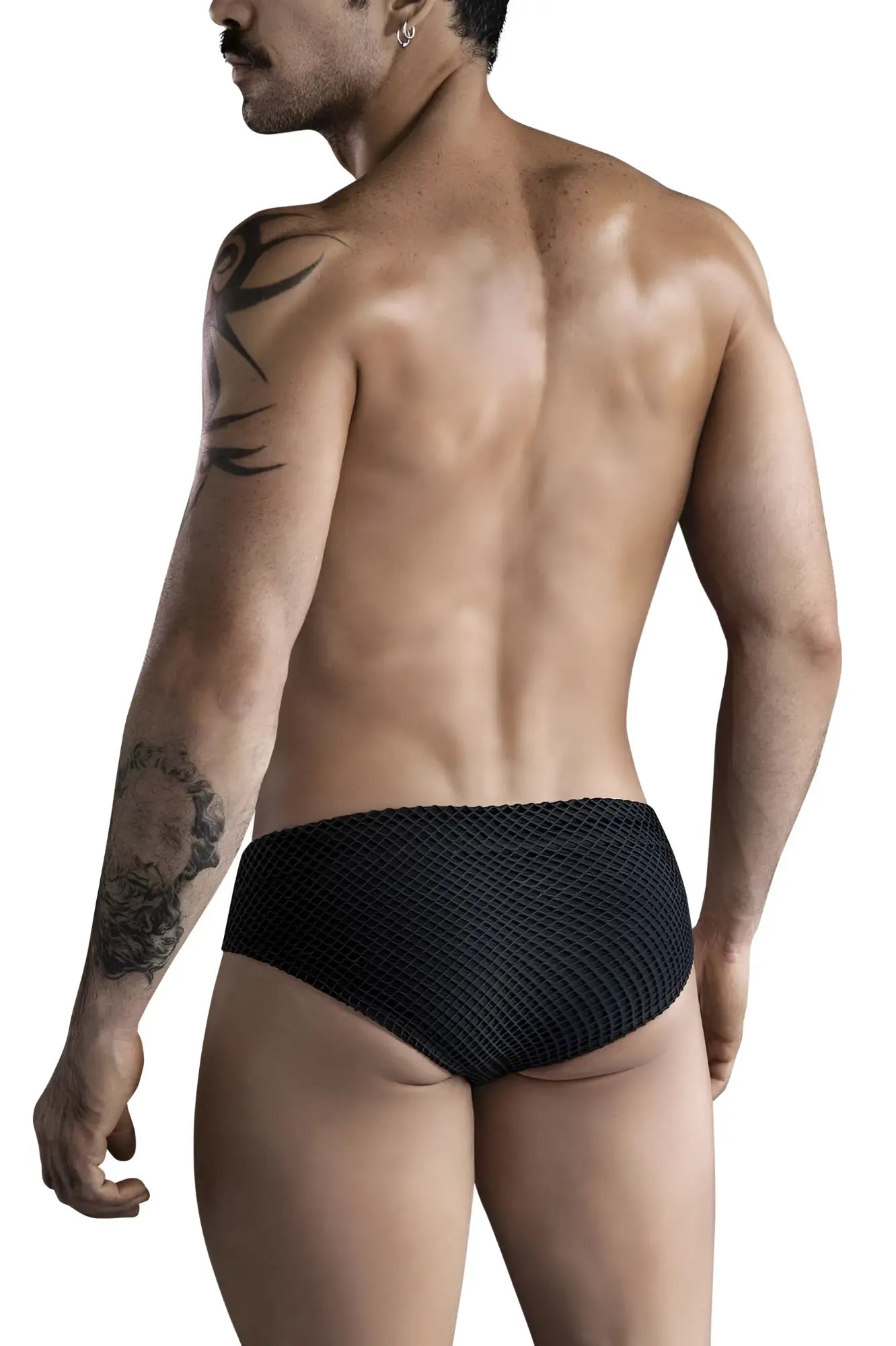 Black clever 1743 island swim briefs with textured woven pattern designed for swimwear use