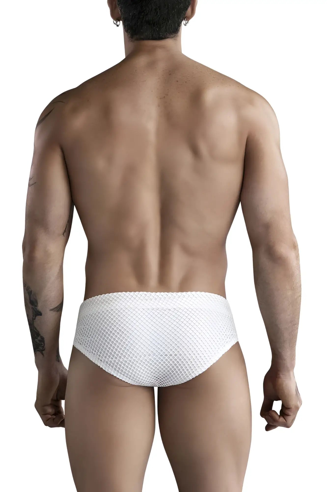 White clever 1743 island swim briefs mesh briefs with a snug form-fitting design for swimwear use