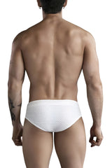 White clever 1743 island swim briefs mesh briefs with a snug form-fitting design for swimwear use