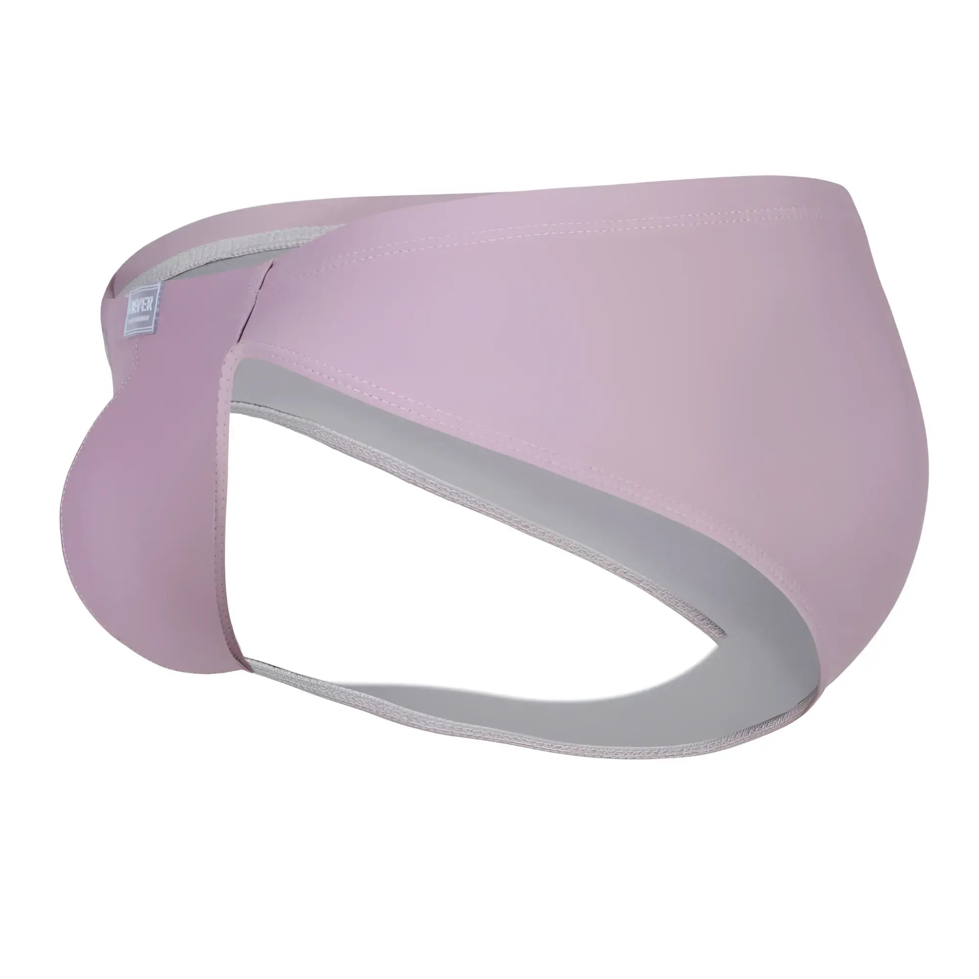 A soft lavender form-fitting men’s brief with smooth elastic waistband and gray trim clever 1744 spring briefs light pink