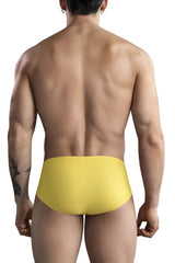 Bright yellow smooth-fitting men’s briefs in clever 1746 pastel briefs color mustard showcasing soft fabric and snug fit