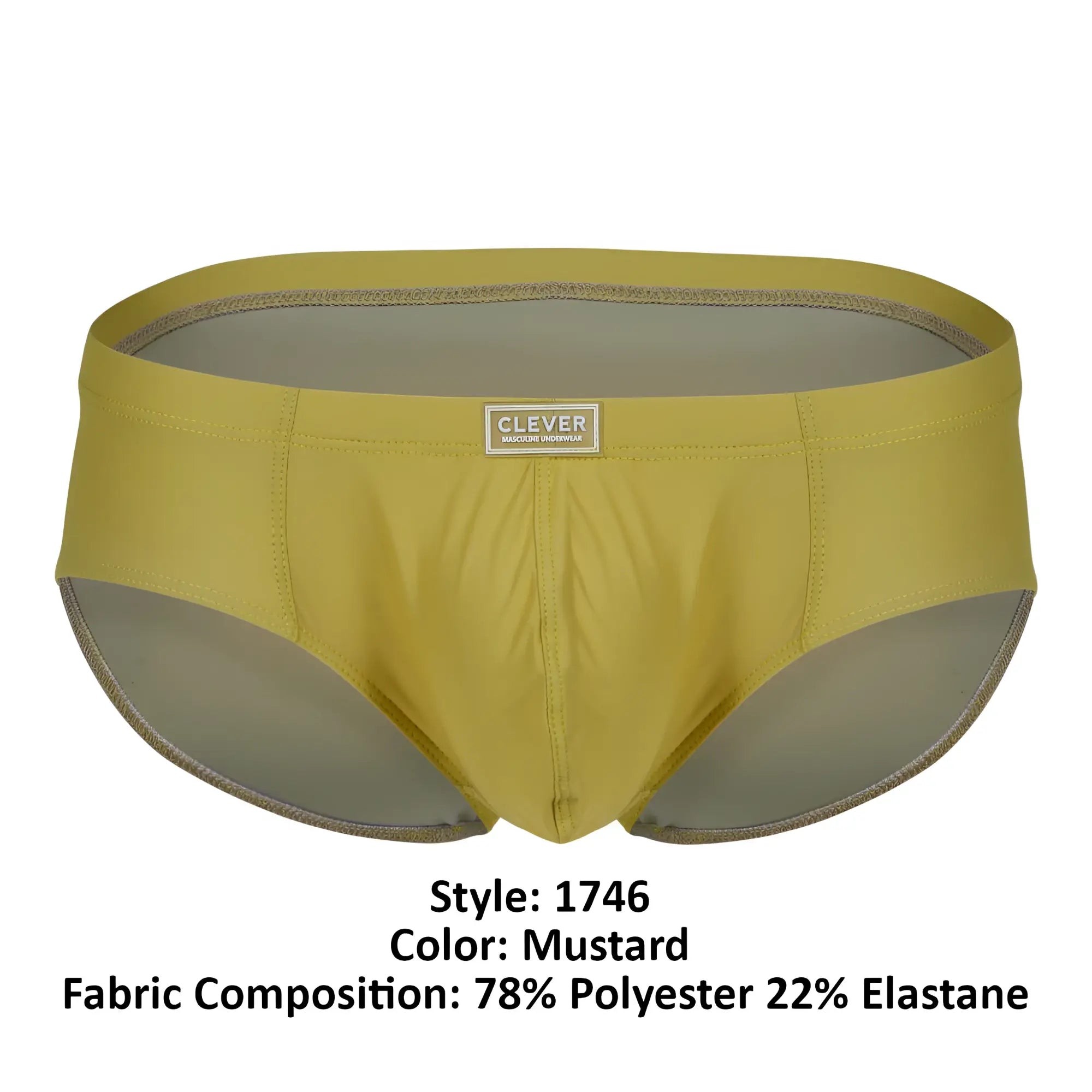 Mustard clever 1746 pastel briefs made of 78% polyester and 22% elastane with a comfortable stretchy fit