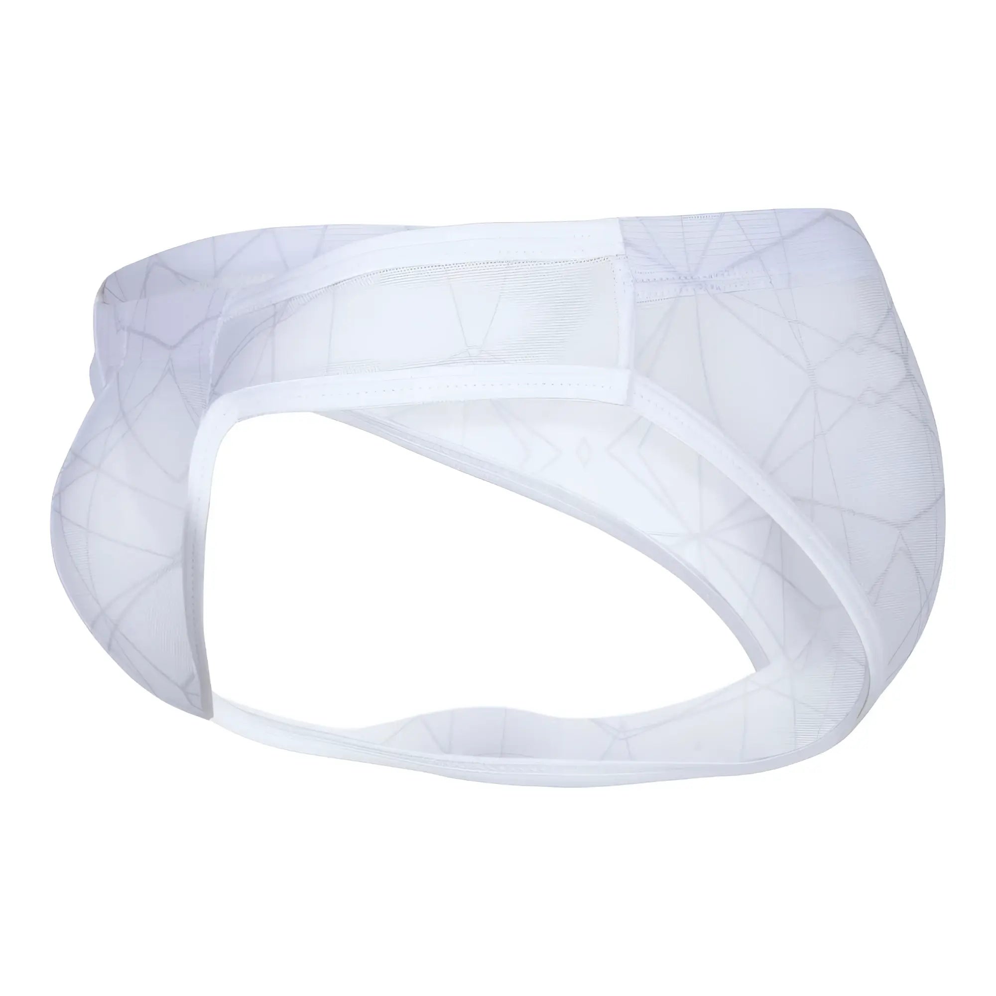 White mesh briefs clever 1747 geometric bikini with subtle geometric pattern in white color