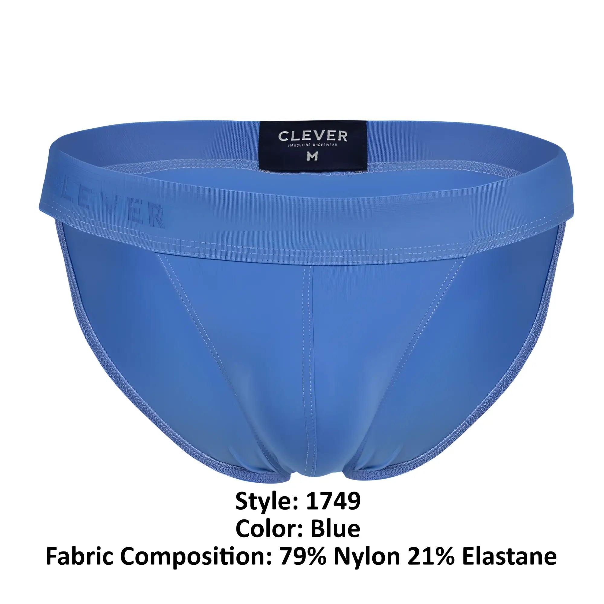Blue clever 1749 eco bikini men’s briefs made of 79 percent nylon 21 percent elastane front view