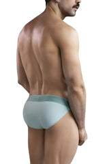 Light blue men’s briefs with matching elastic waistband from Clever 1749 Eco Bikini in green color Eco fabric