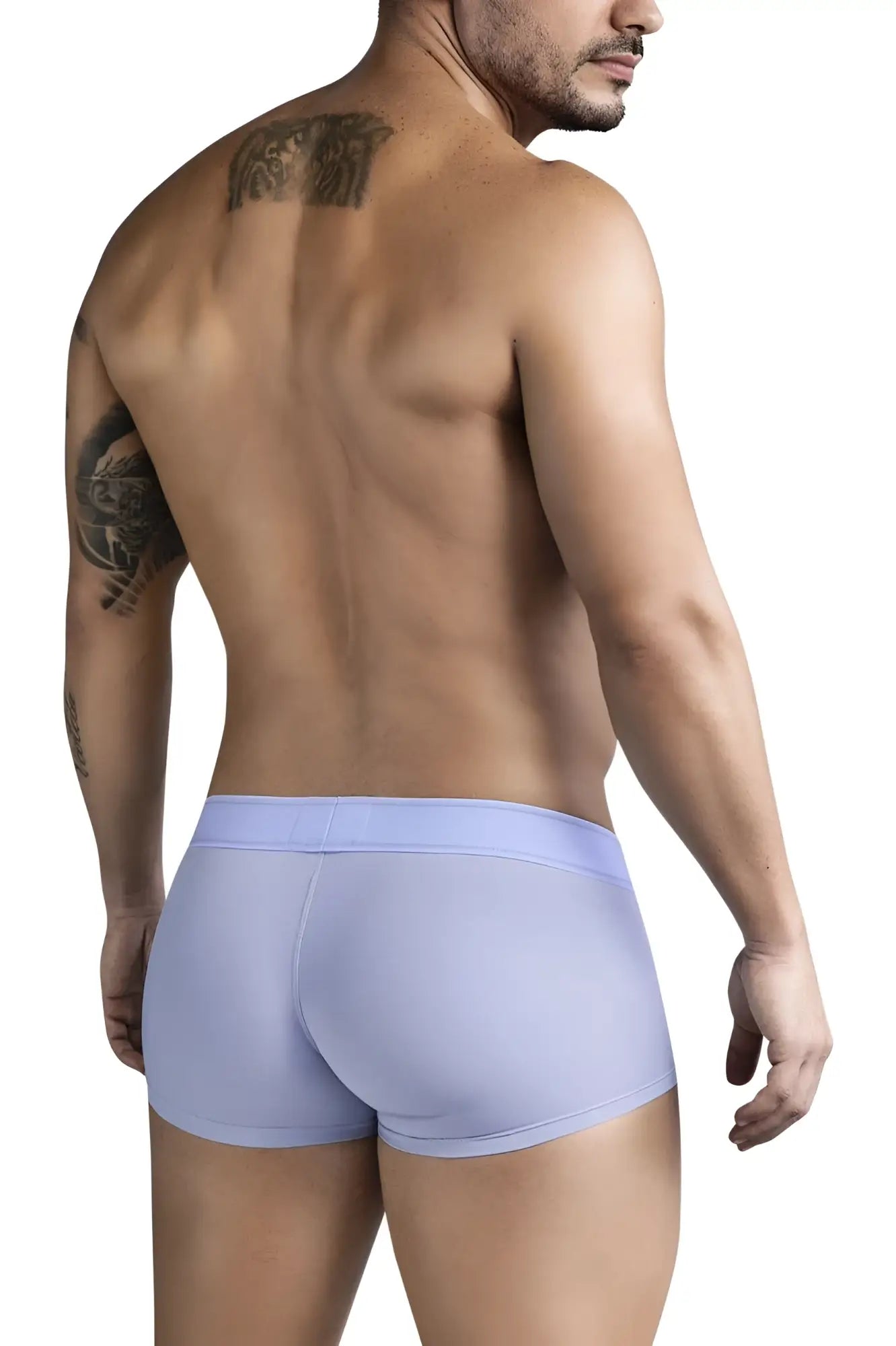 Light purple form-fitting Clever 1751 Craftiness trunks with smooth fabric waistband for men in a blue color