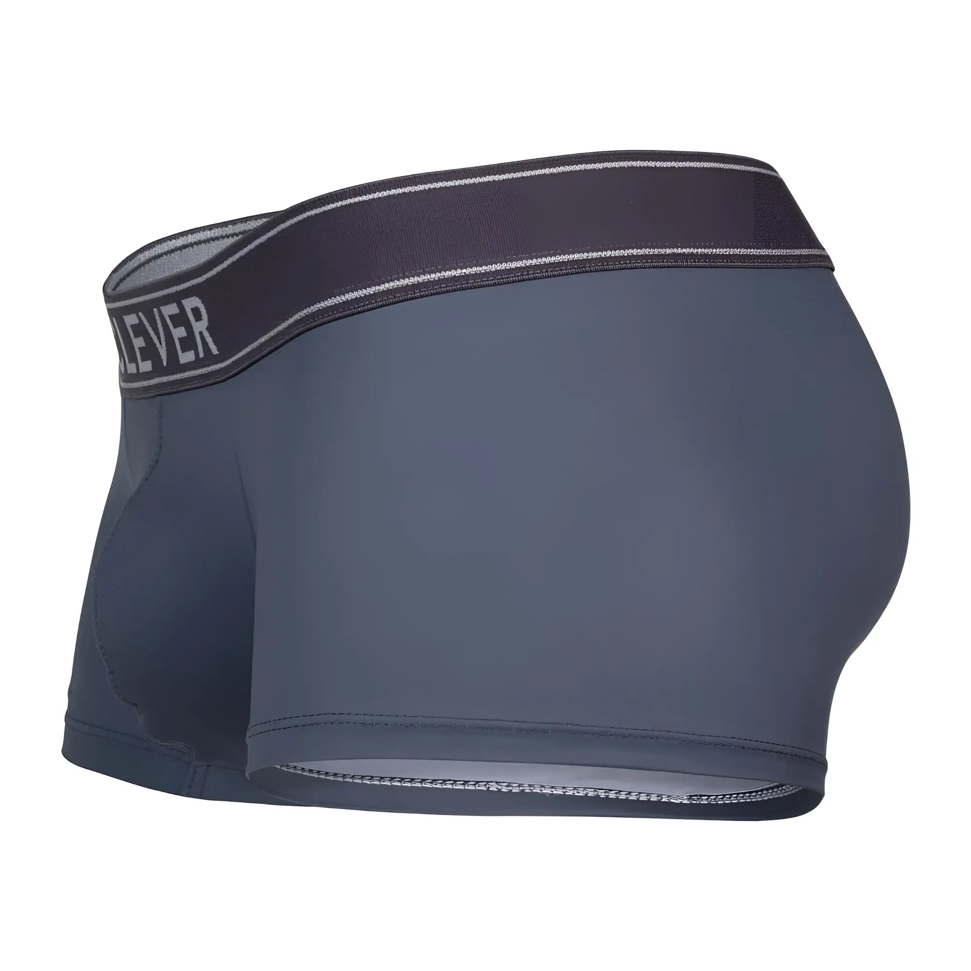 Dark gray clever 1751 craftiness trunks boxer briefs with form-fitting fabric and lever brand elastic waistband