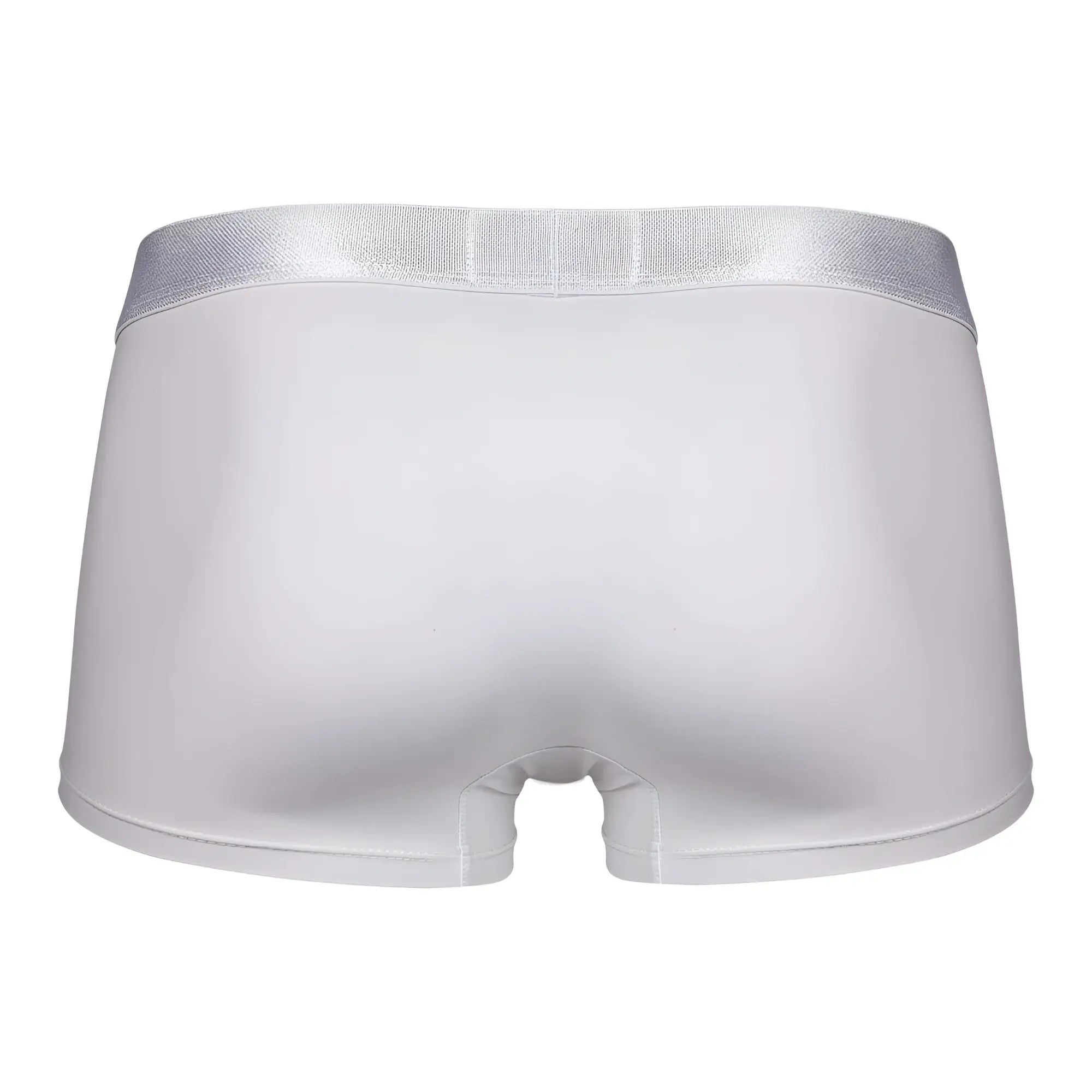 White boxer briefs clever 1752 victor trunks with shiny silver waistband for comfortable everyday wear