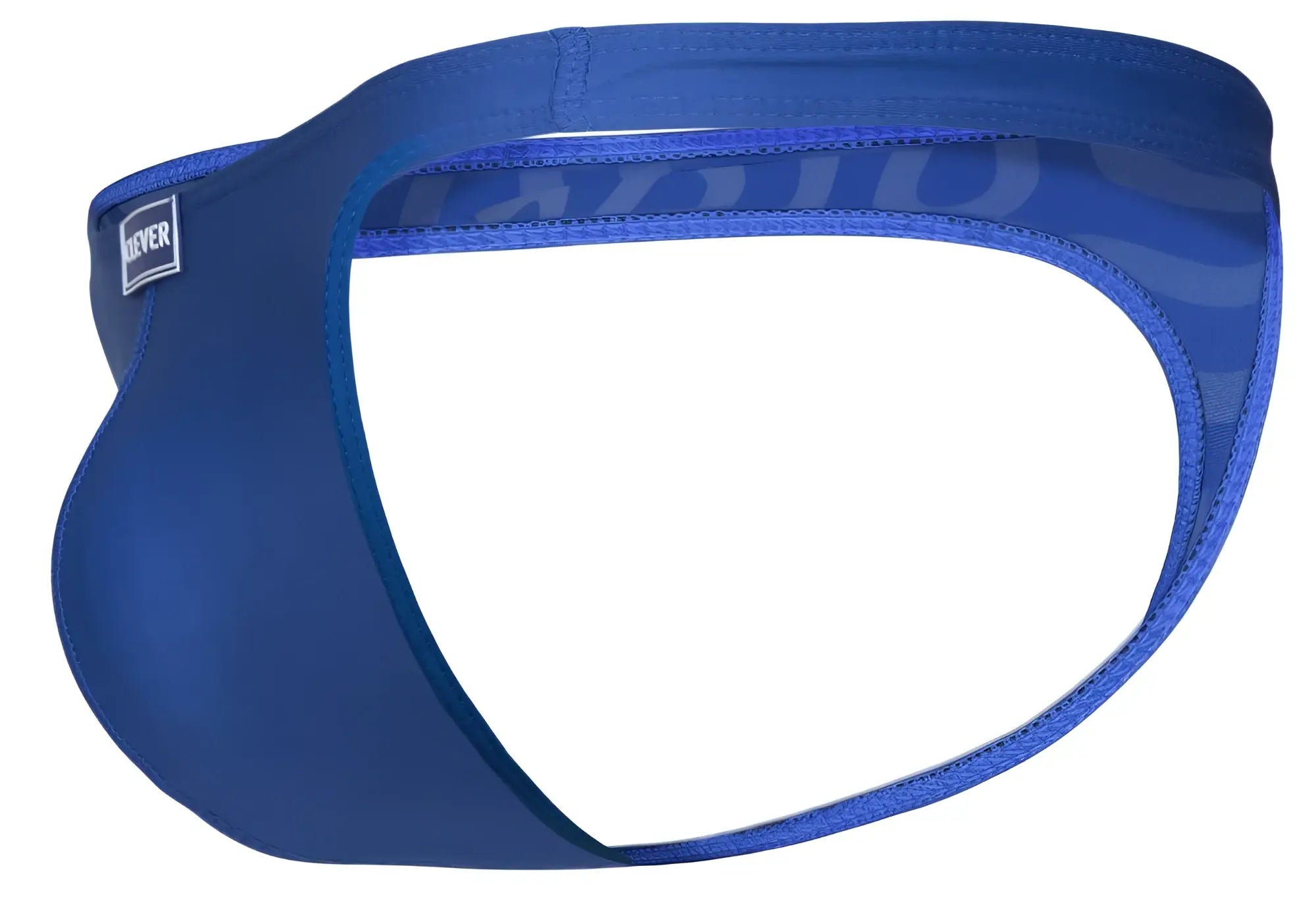 Blue meyers clever 1773 cactus thong in blue made of stretchy fabric with sheer panel and reinforced stitching