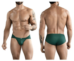 Dark green clever 1775 optimo briefs made of smooth stretchy fabric with a subtle front brand logo and form-fitting design